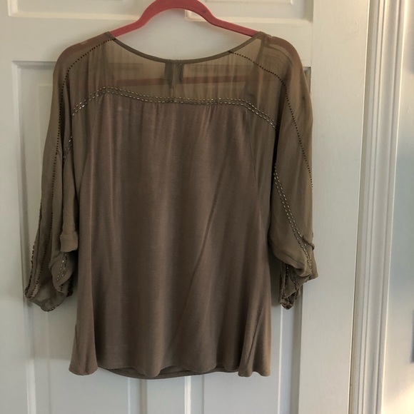 Anthropologie 1.9 tan sequin top - Picture 2 of 7